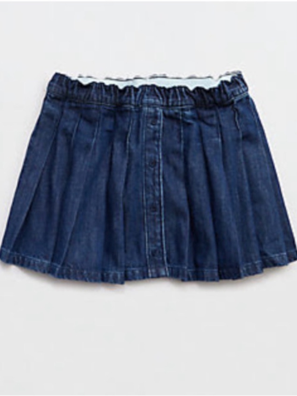 aerie Dark Pleated Denim Mini Skirt